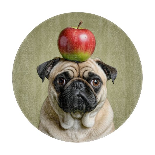 Pug Apple Snijplank (Voorkant)