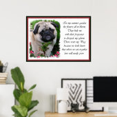 Pug Art Garden Poem Poster (Thuiskantoor)