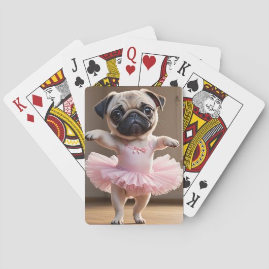 Pug Ballerina Pokerkaarten (Achterkant)