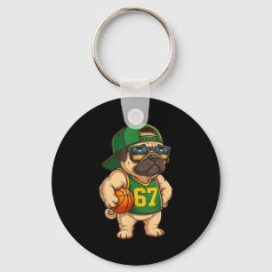 Pug Basketbal Hond 67 Gen Alpha Slang Srts Mannen  Sleutelhanger