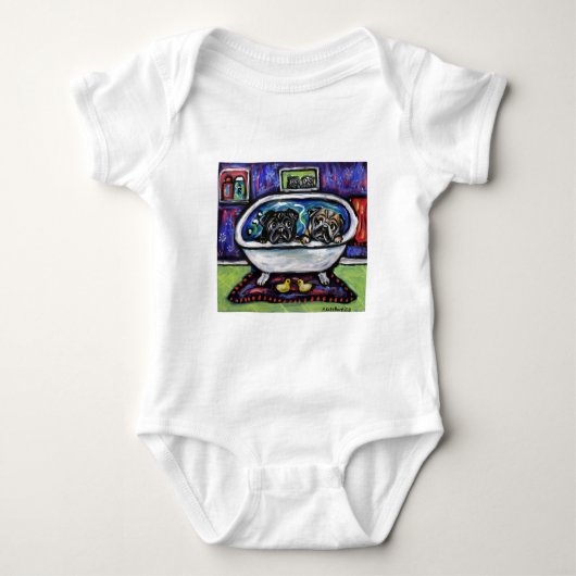 Pug Bathtime Romper (Voorkant)