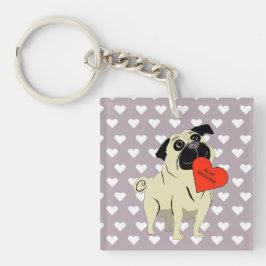 Pug be my Valentine Sleutelhanger