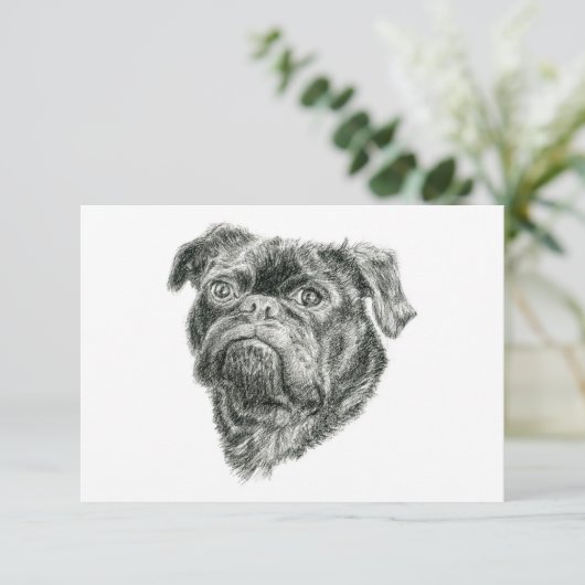 Pug Bedankkaart (Staand voorkant)