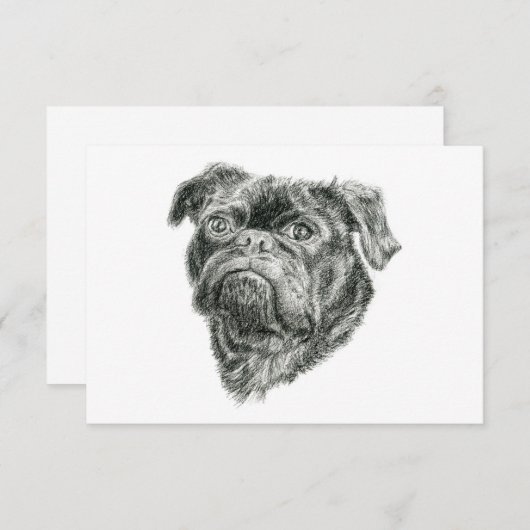 Pug Bedankkaart (Voorkant / Achterkant)
