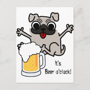 Pug Beer-tijd Briefkaart