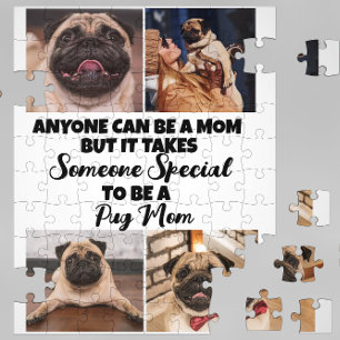 Pug... Beste mama Moederdag op maat Jigzaag Puzz Legpuzzel
