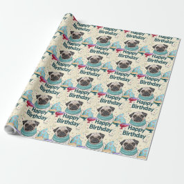 Pug Birthday Cadeaupapier