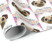 Pug Birthday Cadeaupapier (Rol Hoek)
