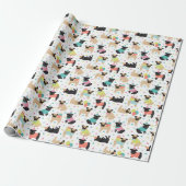 Pug Birthday Party Celebration Cadeaupapier (Uitgerold)
