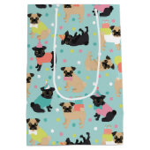 Pug Birthday Party Celebration Medium Cadeauzakje (Achterkant)