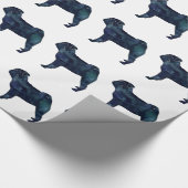 Pug black waterverf silhouet cadeaupapier (Hoek)