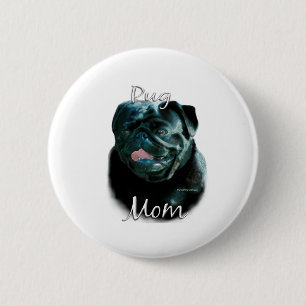 Pug (blk) Mam 2 Ronde Button 5,7 Cm