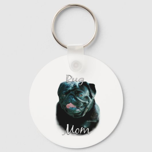 Pug (blk) Mam 2 Sleutelhanger (Voorkant)
