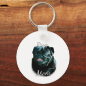 Pug (blk) Mam 2 Sleutelhanger (Achterkant)