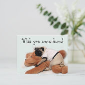 Pug Blues Briefkaart (Staand voorkant)