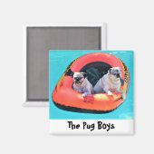 "Pug Boys" door Bruce Tunis Magneet (Voorkant / Achterkant)