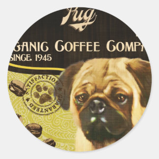 Pug Brand - Biologisch Koffiebedrijf Ronde Sticker