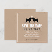 Pug Bruiloft Save the Date (Voorkant / Achterkant)
