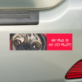 Pug bumpersticker (Op auto)