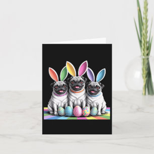 Pug Bunny Pals Paaspret! Schattigee honden voorjaa Kaart