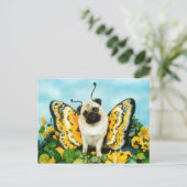 Pug Butterfly Briefkaart (Staand voorkant)