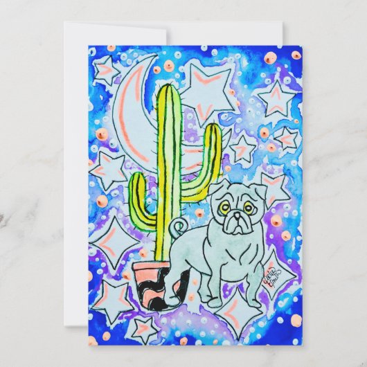 Pug & Cactus Kaart (Voorkant)