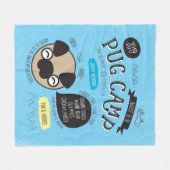 Pug Camp 2019 Fleece Throw Blanket (Voorkant (Horizontaal))