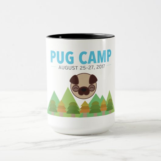 Pug Camp Coffee Tea Mok (Midden)