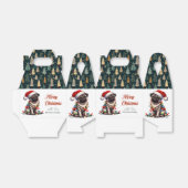 Pug Canine Retro Schattige Kerstmis Bedankdoosjes (Uitgevouwen)