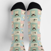 Pug Cartoon Pattern Sokken (Top)
