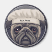 Pug Chef Magneet (Voorkant)