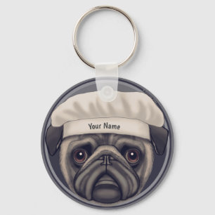 Pug Chef Sleutelhanger