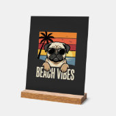 Pug Chien Ambiance Plage Coucher de Soleil (Angle)