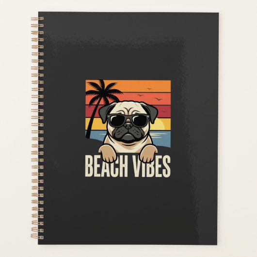 Pug Chien Ambiance Plage Coucher de Soleil (Devant)