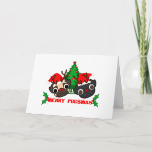 Pug Christmas Card Feestdagen Kaart