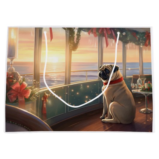 Pug Christmas Cruise: Pawsome Holiday Delight Groot Cadeauzakje (Voorkant)