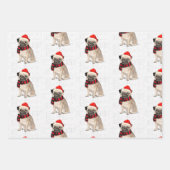 Pug Christmas Dog op Rood en Zwart Plaid Wrapping Inpakpapier Vel (Voorkant 2)
