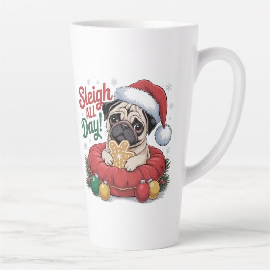 Pug Christmas Mug – Sleigh All Day Holiday Coffee (Droite)
