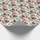 Pug Christmas Wrapping Paper Cadeaupapier (Hoek)