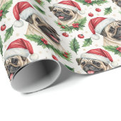 Pug Christmas Wrapping Paper Cadeaupapier (Rol Hoek)