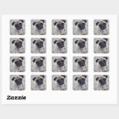 Pug Closeup Vierkante Sticker (Vel)