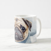 “Pug & Cocoa” Cute Pug Mug (Devant droit)