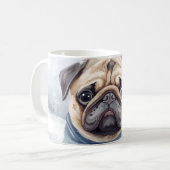 “Pug & Cocoa” Cute Pug Mug (Devant gauche)