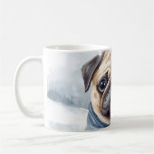 “Pug & Cocoa” Cute Pug Mug (Gauche)