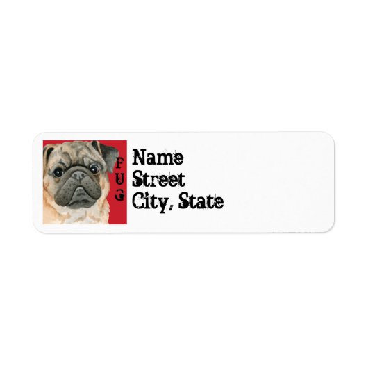 Pug Color Block Etiket (Voorkant)