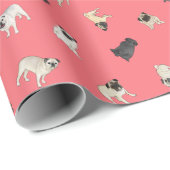 Pug Confetti - rode rol Cadeaupapier (Rol Hoek)