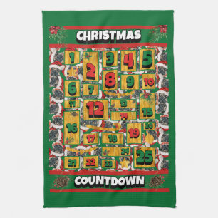Pug Countdown Kerst Adventskalender Hond Theedoek