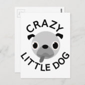 Pug Crazy Little Dog Briefkaart (Voorkant / Achterkant)