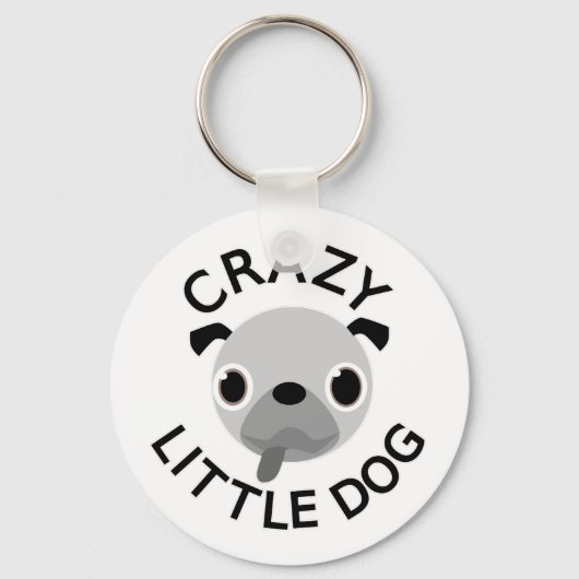 Pug Crazy Little Dog Sleutelhanger (Voorkant)