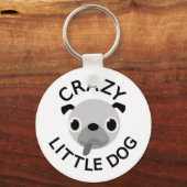 Pug Crazy Little Dog Sleutelhanger (Voorkant)